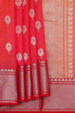 Image of Chanderi Silk Cream Saree