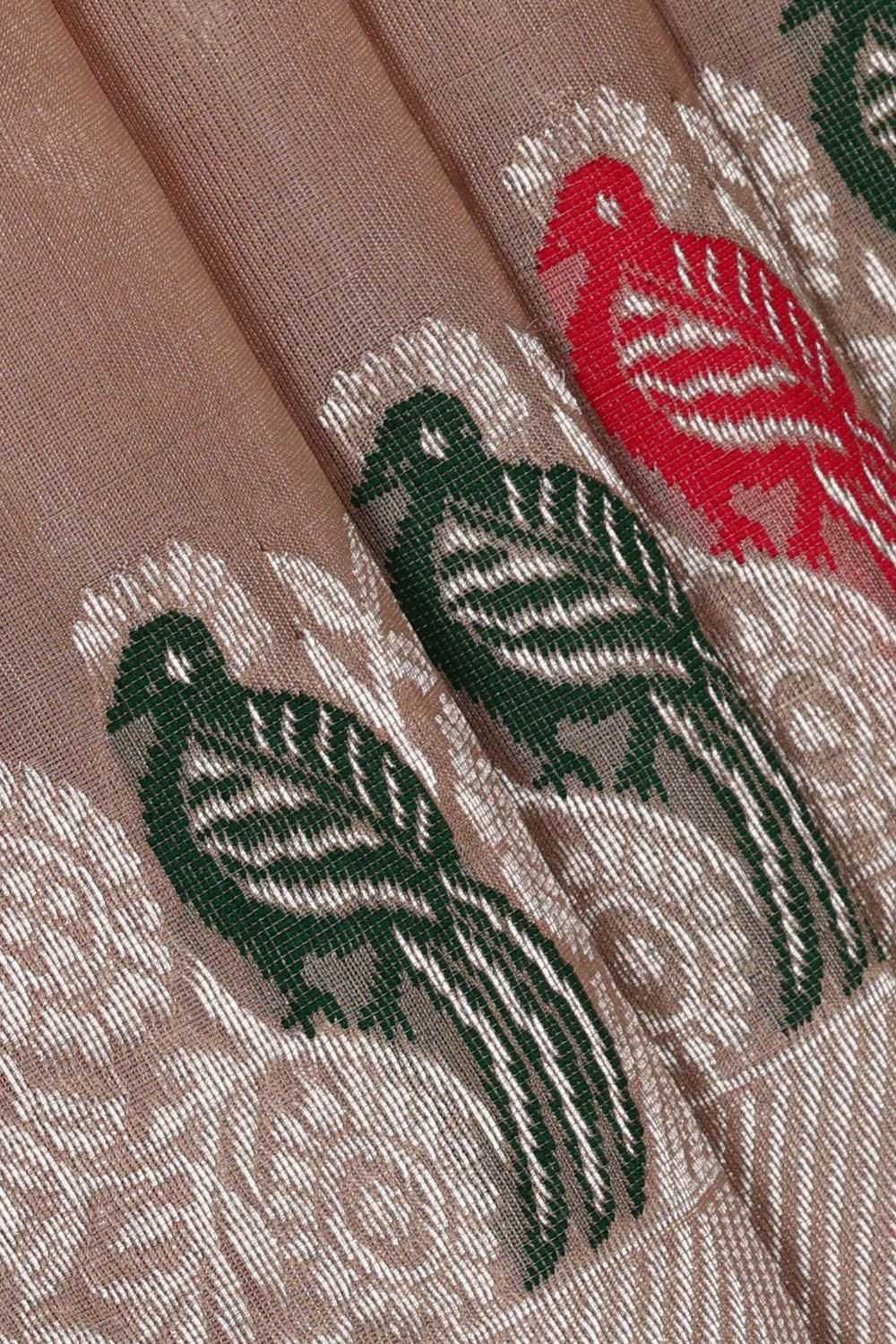 Chanderi Silk Dull Peach Saree