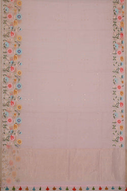 Image of Banarasi Kora Silk Light Pink Saree