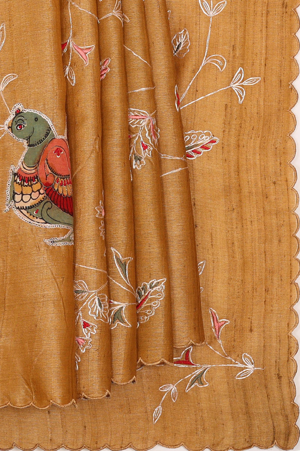 Tussar Silk Dull Gold Saree