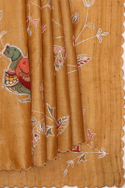 Image of Tussar Silk Dull Gold Saree