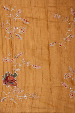 Image of Tussar Silk Dull Gold Saree
