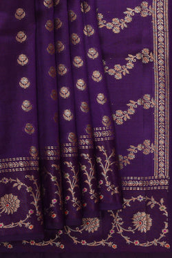 Image of Violet Silk Saree