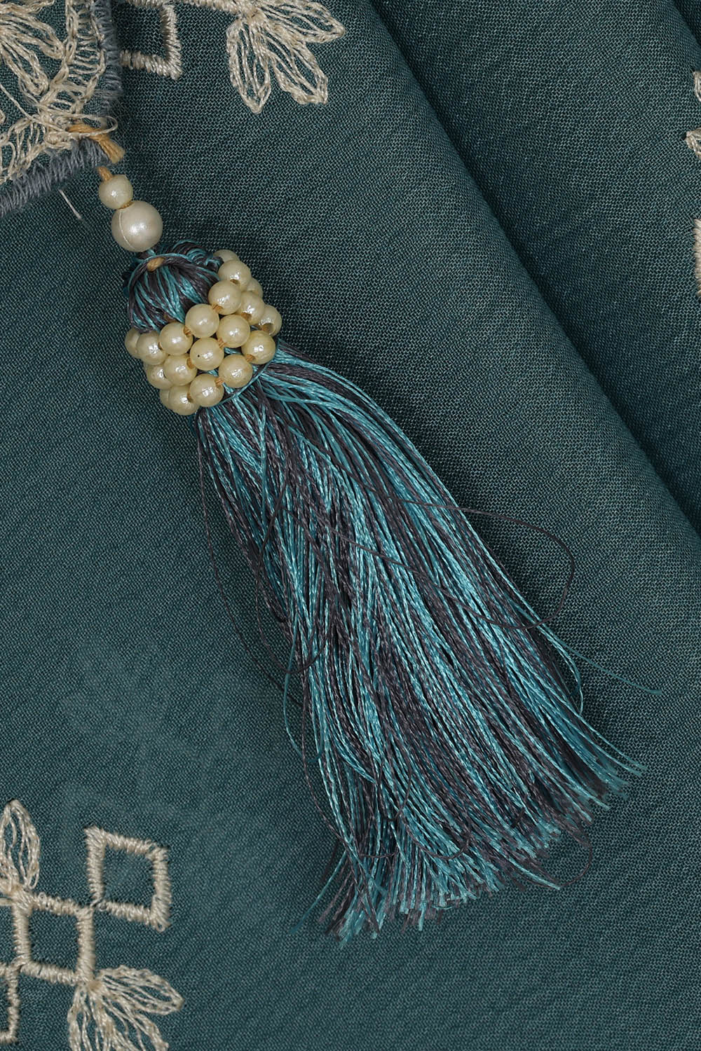 Image of Crepe Teal Blue Saree