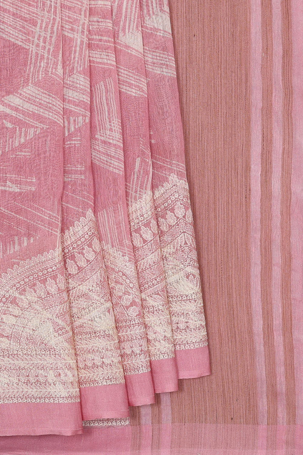 Image of Linen Silk Pink Saree