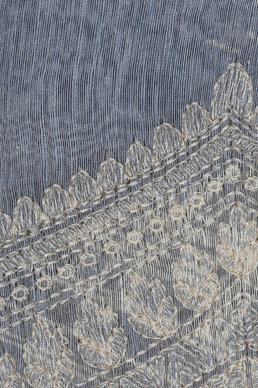 Image of Linen Silk Bluish Grey Saree