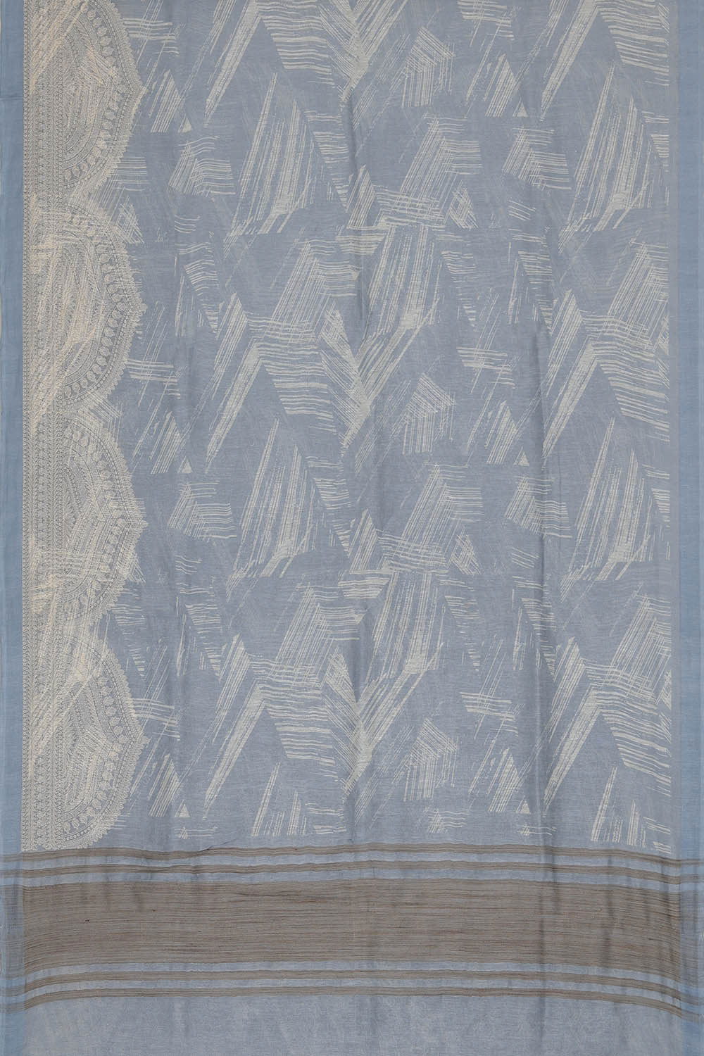 Image of Linen Silk Bluish Grey Saree