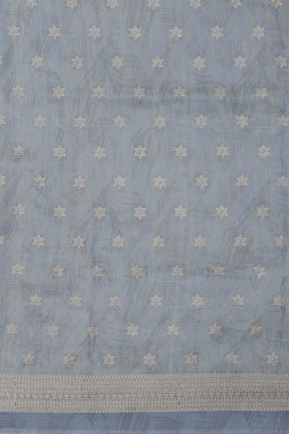 Image of Linen Silk Bluish Grey Saree