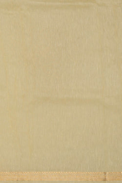 Image of Linen Silk Yellow Embroidered Saree