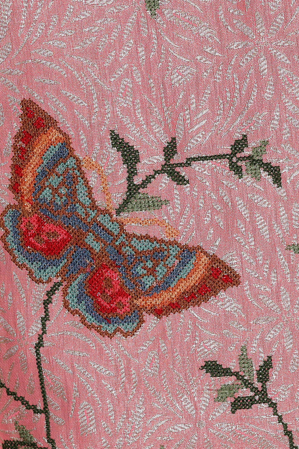 Image of Pink Silk Embroidered Saree