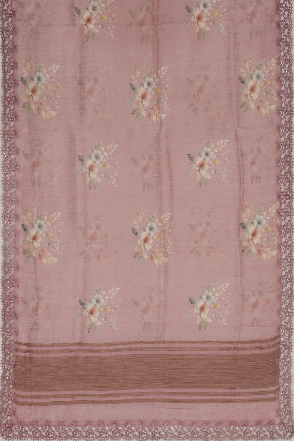 Image of Linen Silk Onion Pink Saree