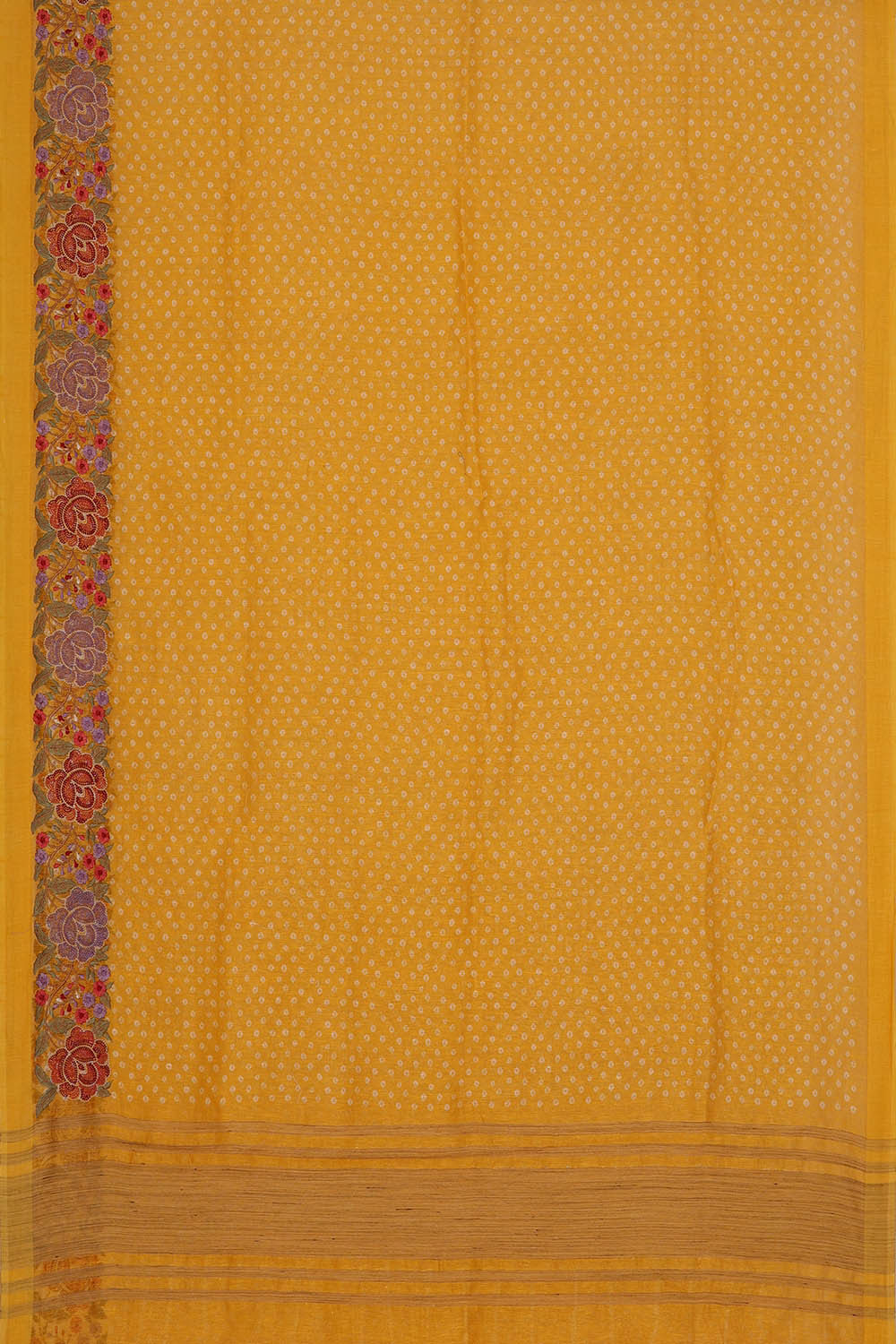 Linen Silk Yellow Saree
