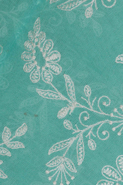 Image of Sea Blue Organza Saree