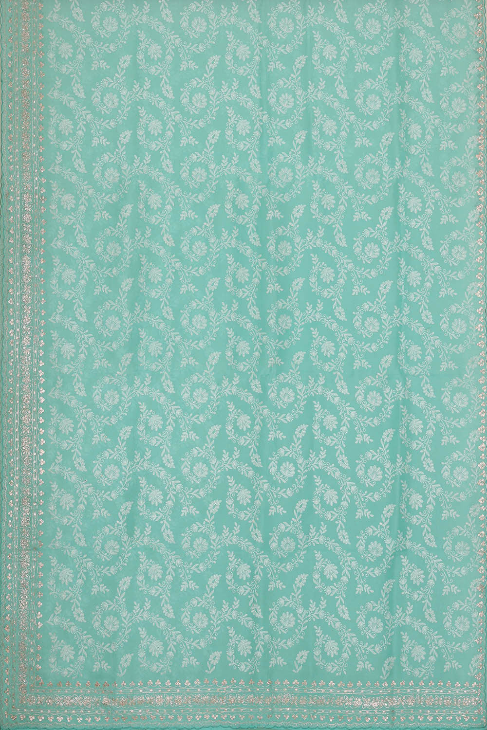 Sea Blue Organza Saree