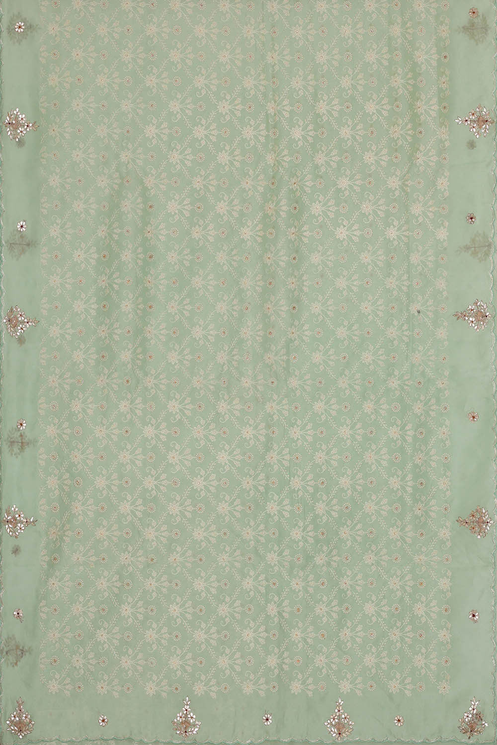 Image of Sea Green Organza Saree