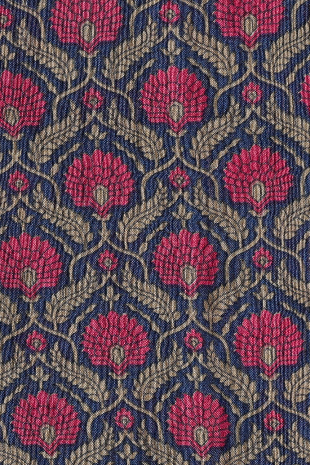 Image of Moonga Tussar Silk Dark Blue Saree