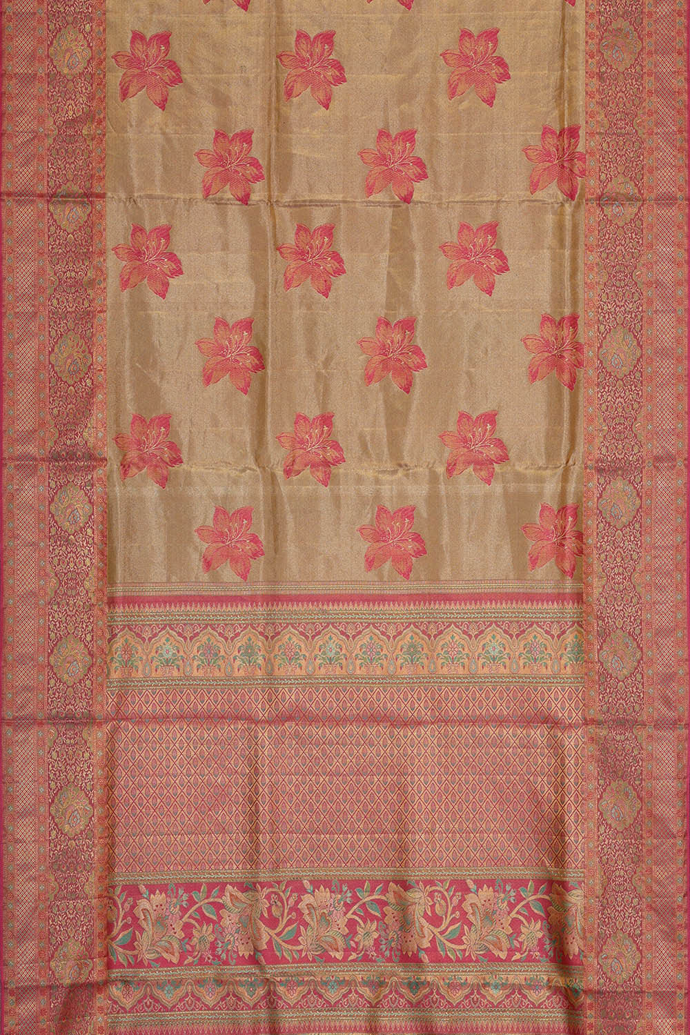 Kanchipattu Gold Tissue Brocade Saree
