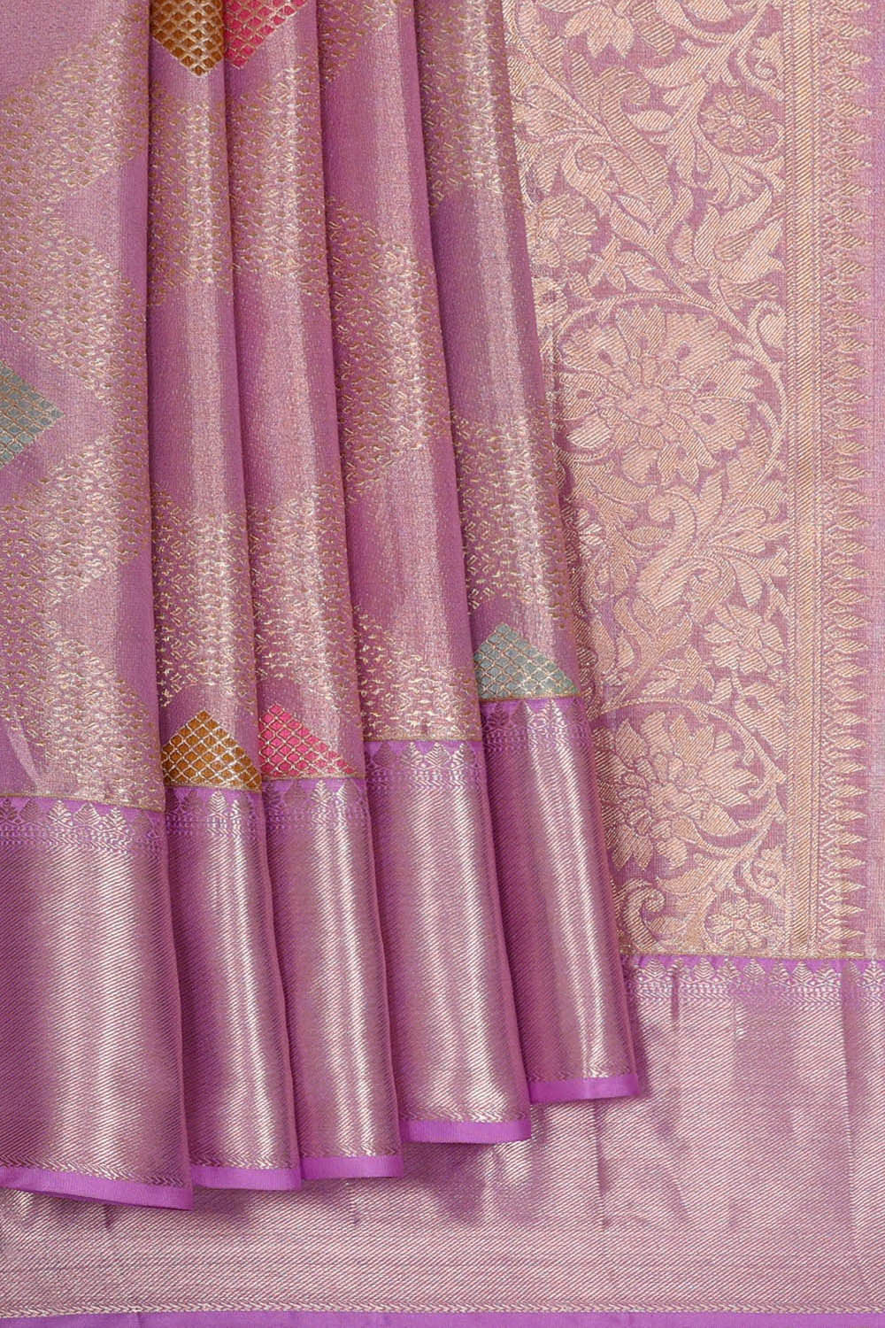Image of Kanchipattu Lavender Tissue Brocade Saree