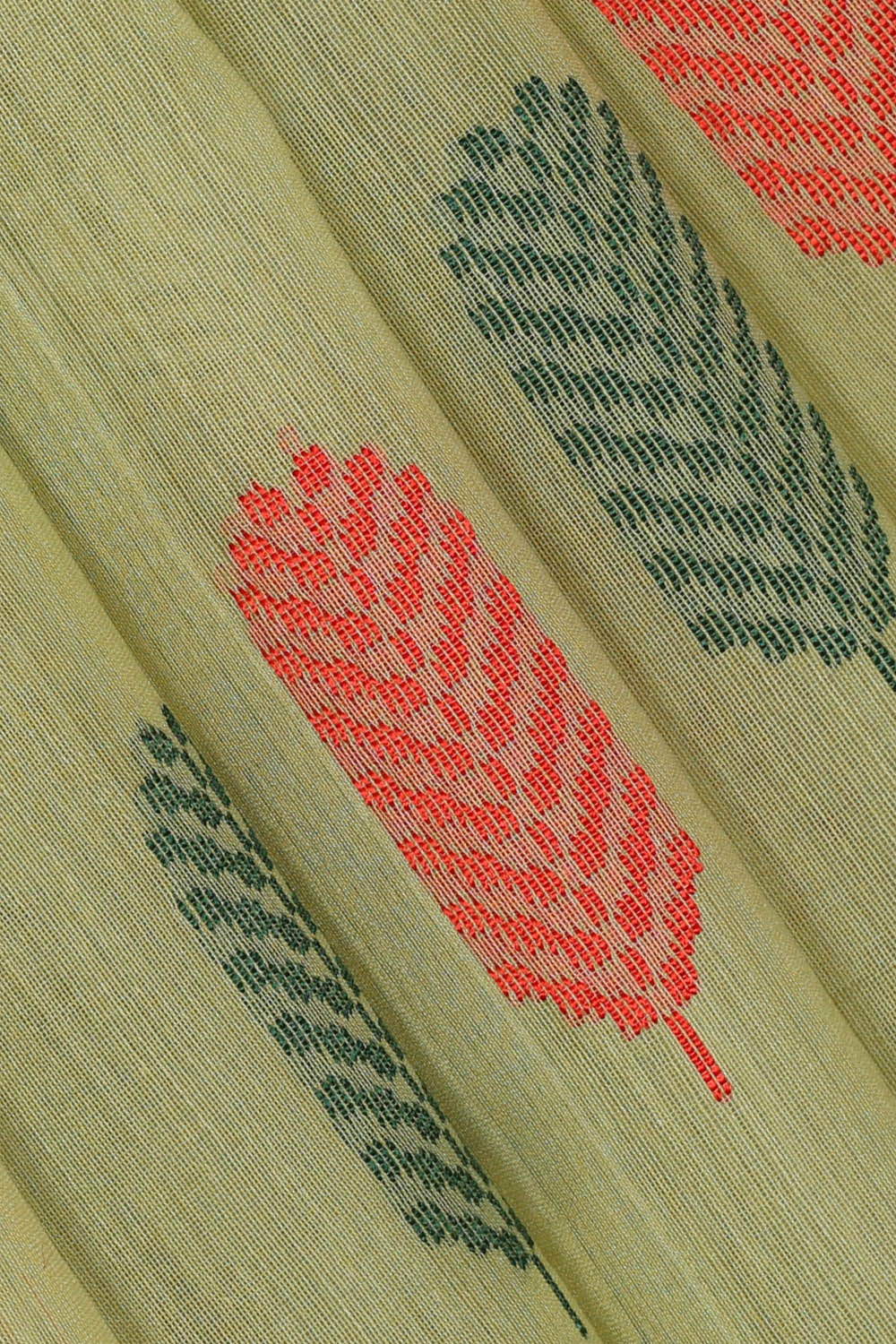 Image of Chanderi Cotton Silk Light Green Saree