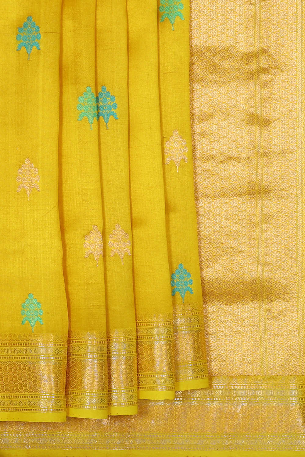 Chanderi Silk Yellow Saree