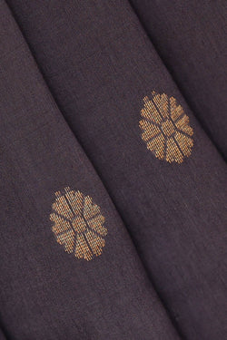 Image of Chanderi Silk Dark Grey Saree