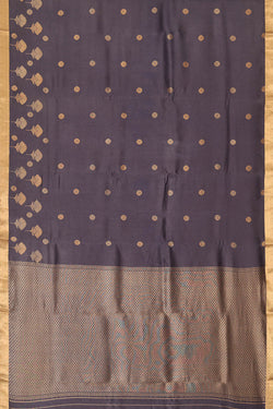 Image of Chanderi Silk Dark Grey Saree