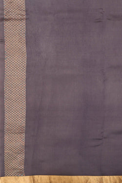 Image of Chanderi Silk Dark Grey Saree