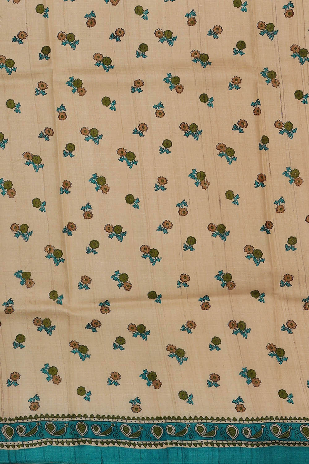 Image of Printed Tussar Light Blue Saree