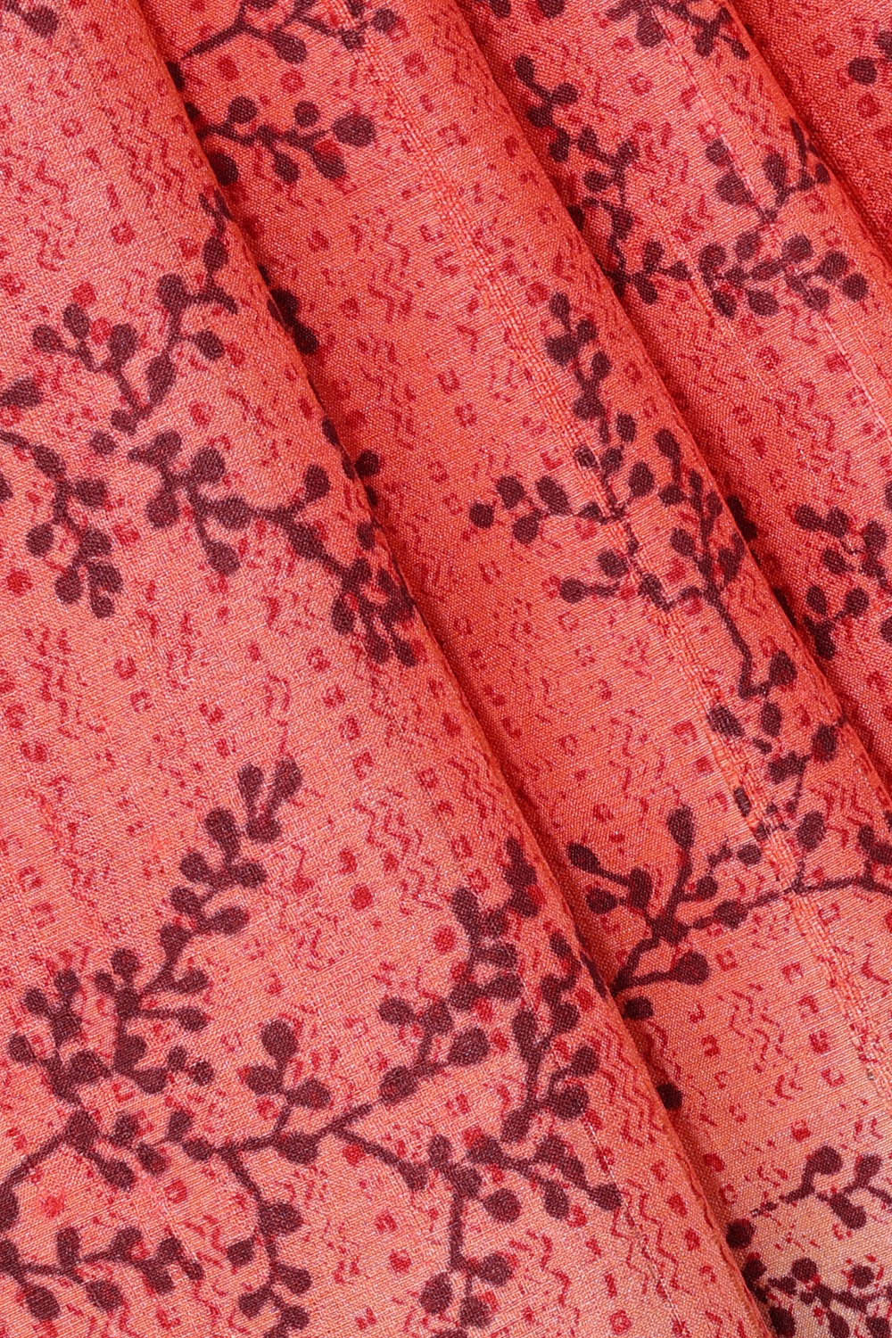 Image of Printed Tussar Peach Saree