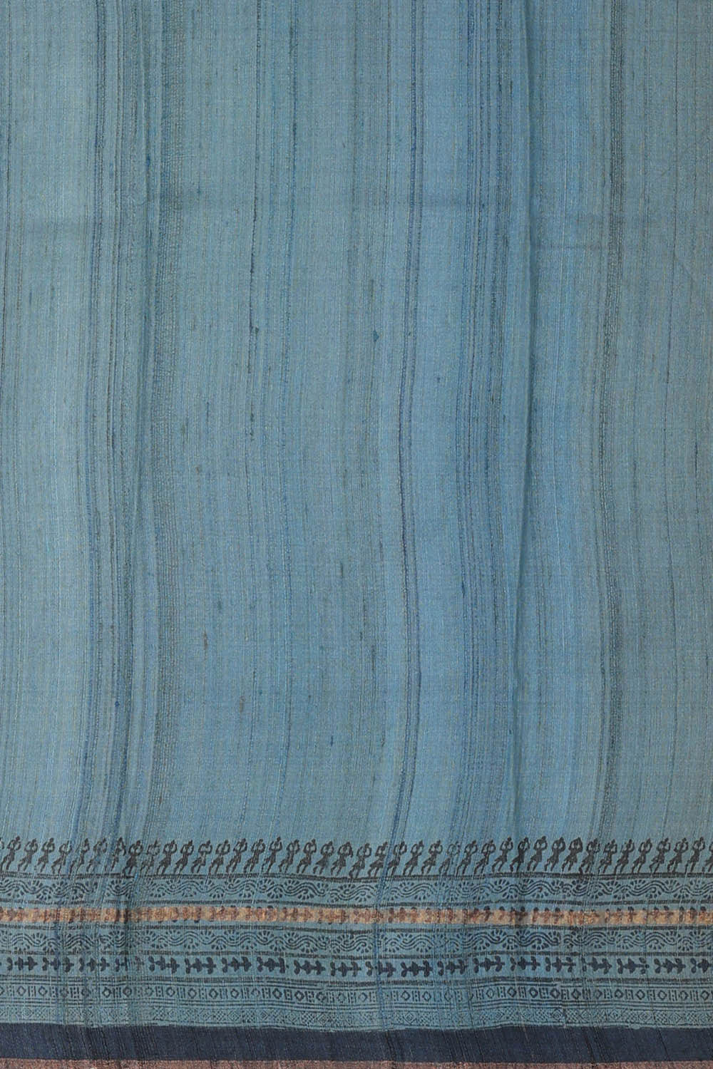 Image of Printed Tussar Silk Dull Yellow Saree