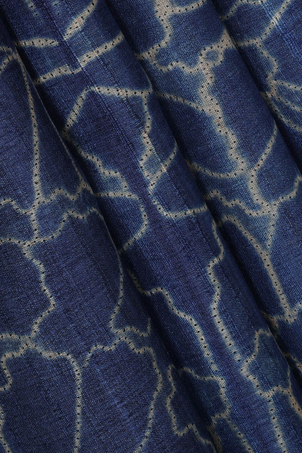 Printed Tussar Silk Dark Blue Saree