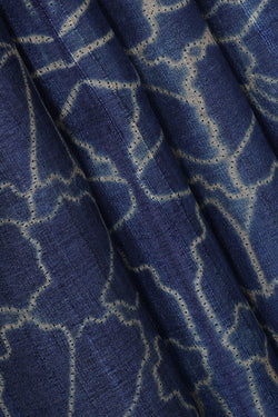 Image of Printed Tussar Silk Dark Blue Saree