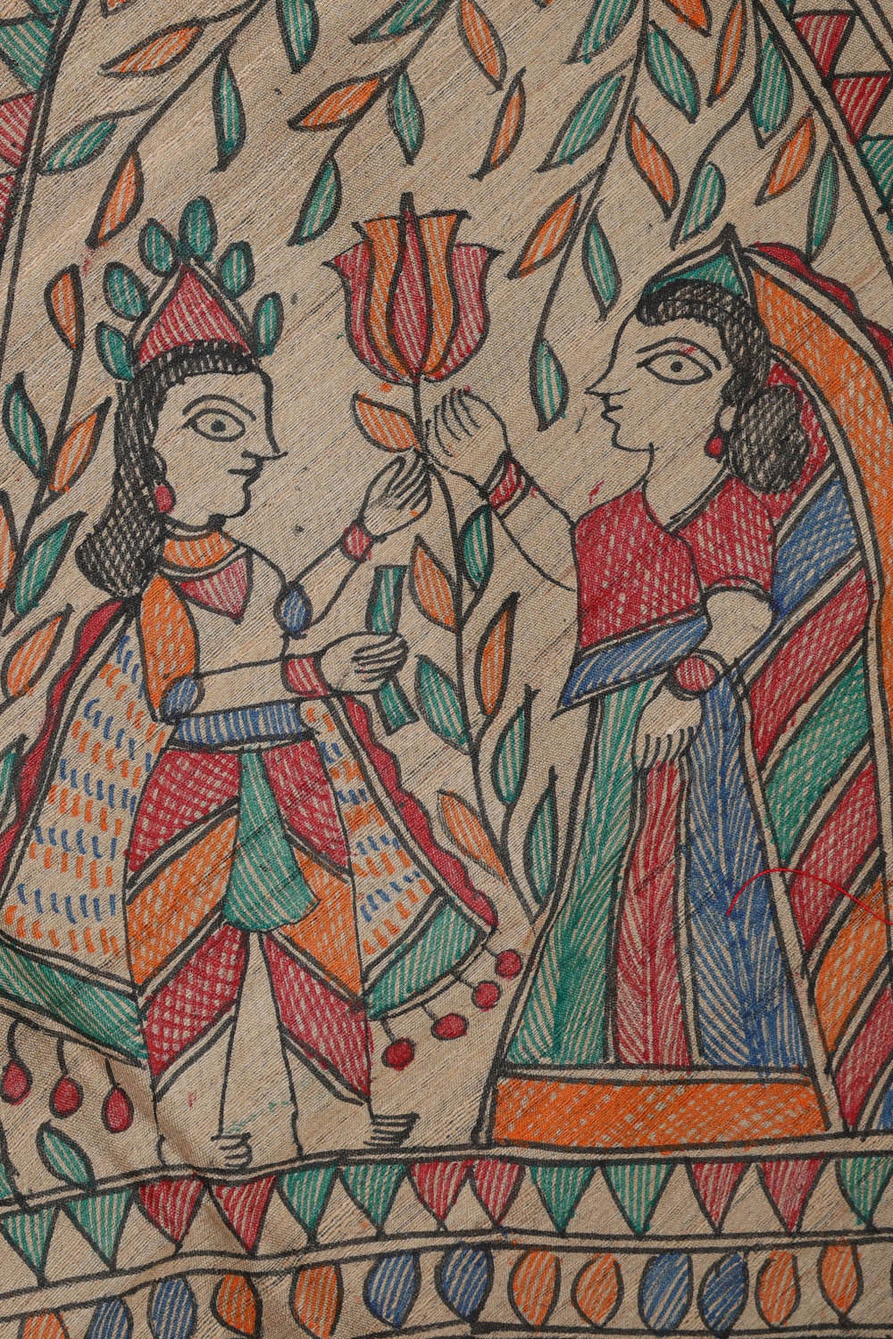 Image of Printed Tussar Silk Teal Green Saree