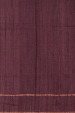 Image of Printed Tussar Silk Deep Wine Saree