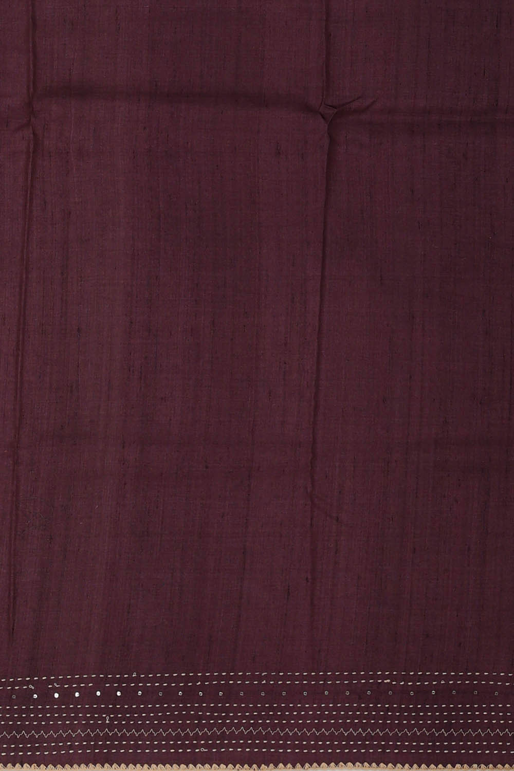 Printed Tussar Silk Dark Brown Saree