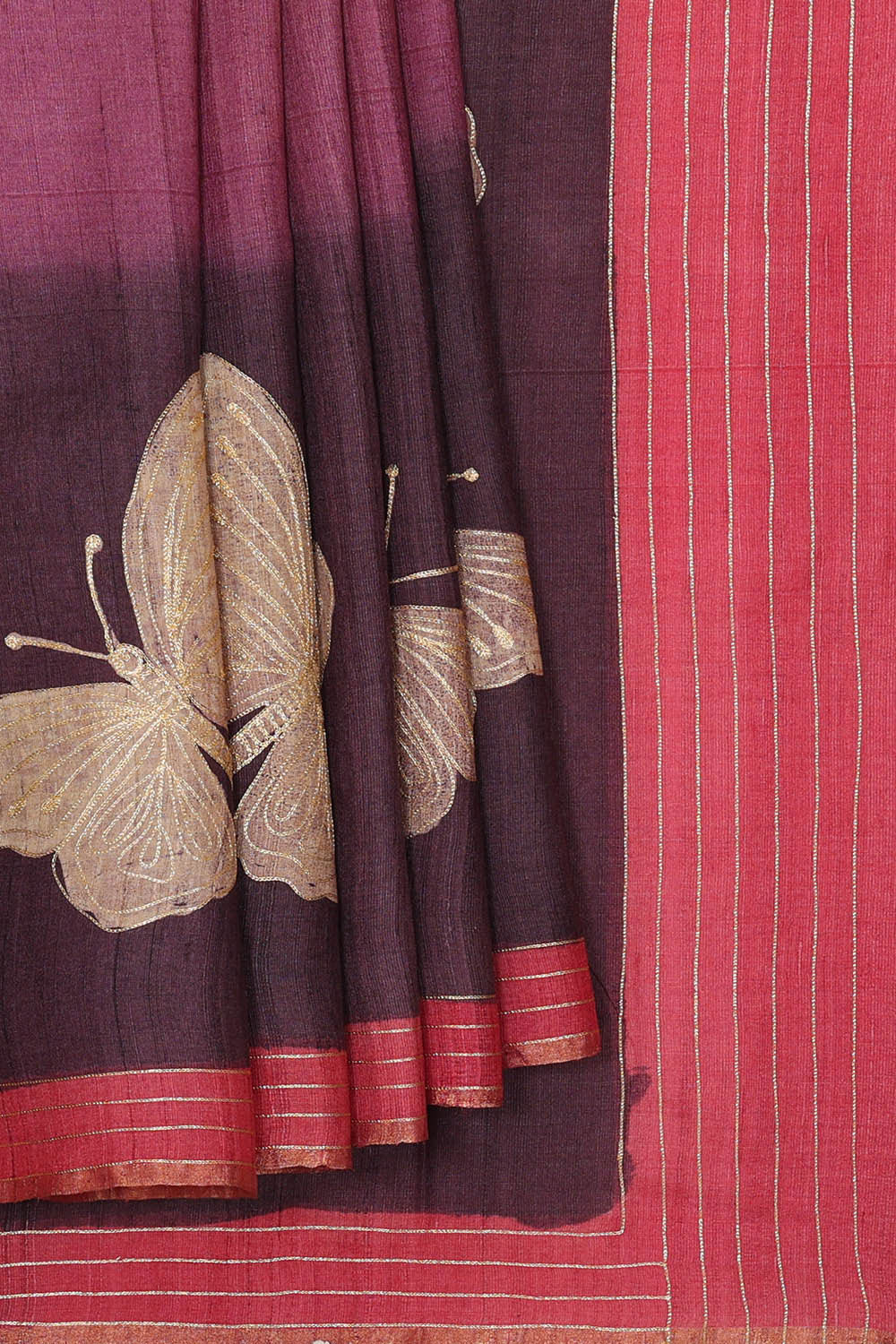 Image of Printed Tussar Multicolour Saree
