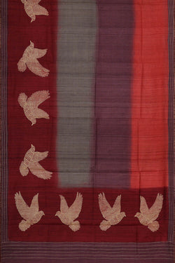 Image of Printed Tussar Silk Multicolour Saree