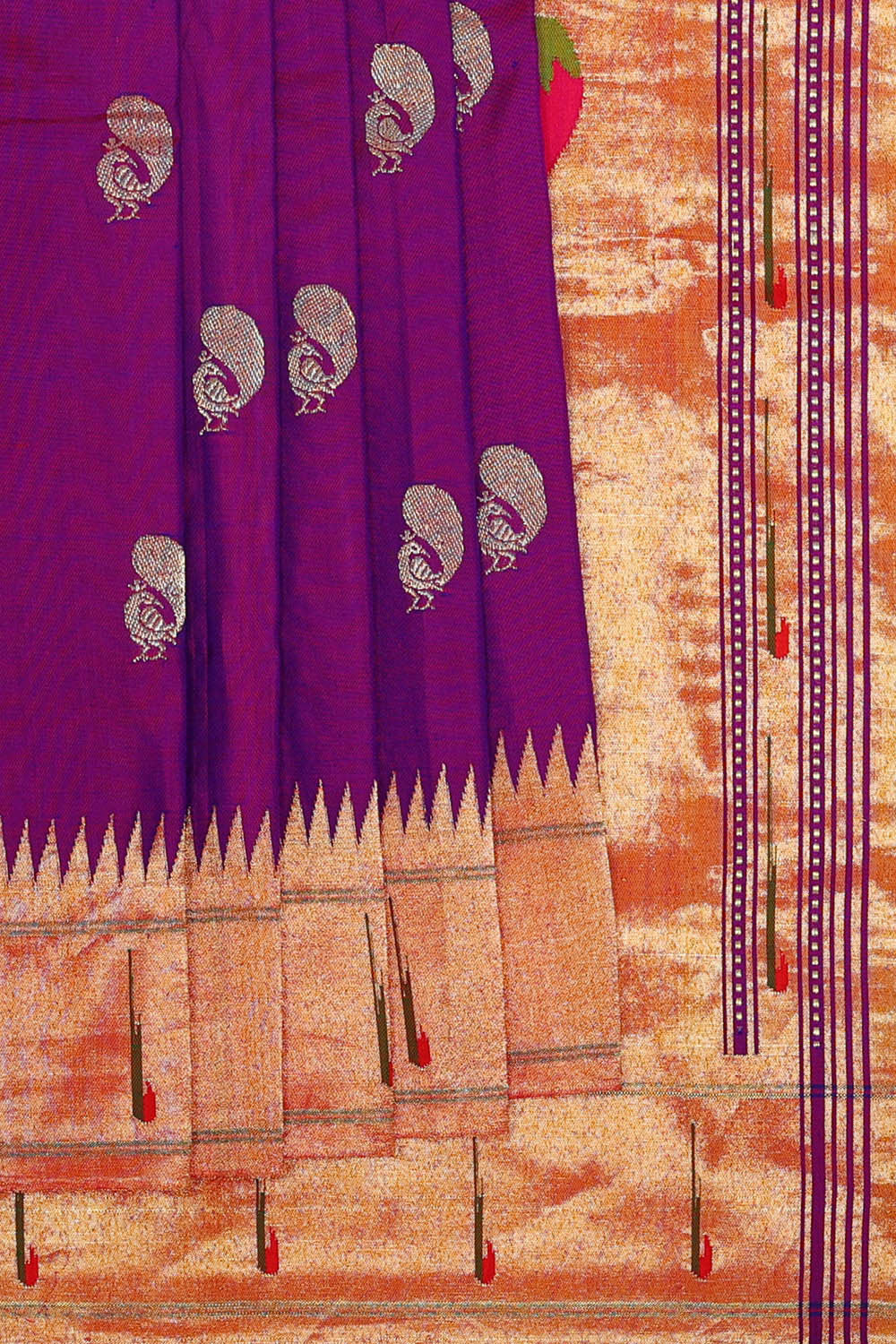 Paithani Silk Magenta Purple Saree