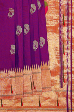 Image of Paithani Silk Magenta Purple Saree