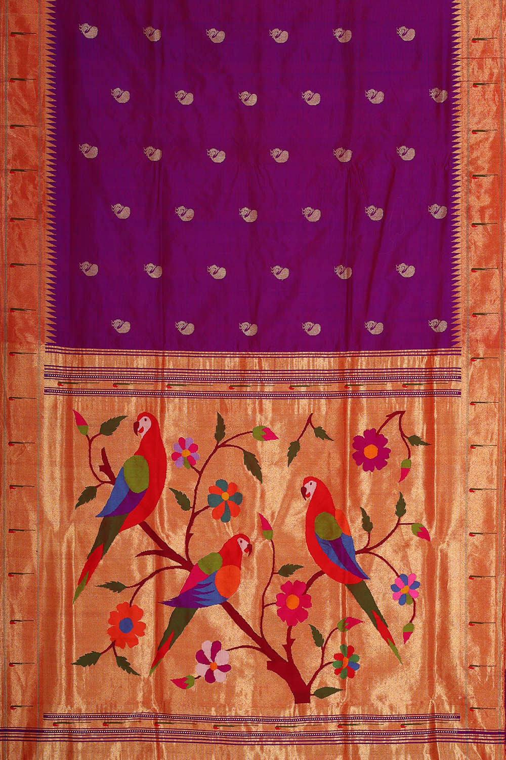 Paithani Silk Magenta Purple Saree