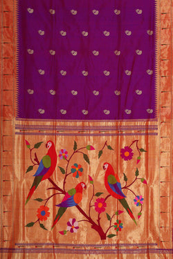 Image of Paithani Silk Magenta Purple Saree