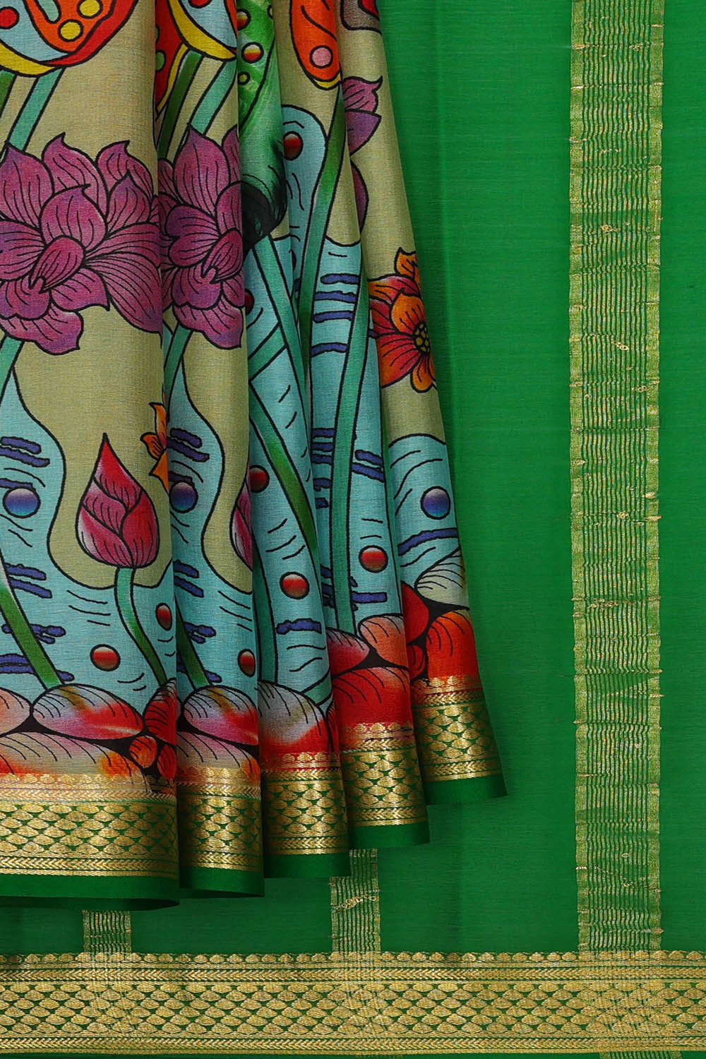 Binny Crepe Sage Green Saree