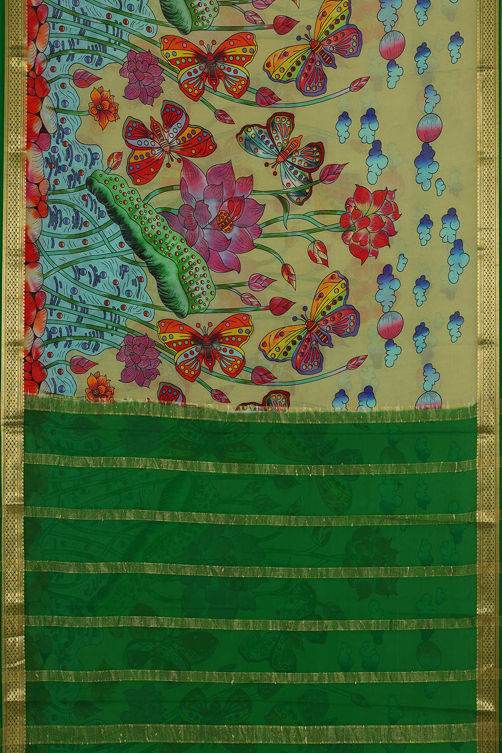 Binny Crepe Sage Green Saree