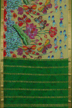 Image of Binny Crepe Sage Green Saree