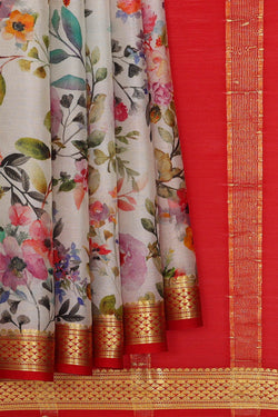 Image of Binny Crepe Off White Saree