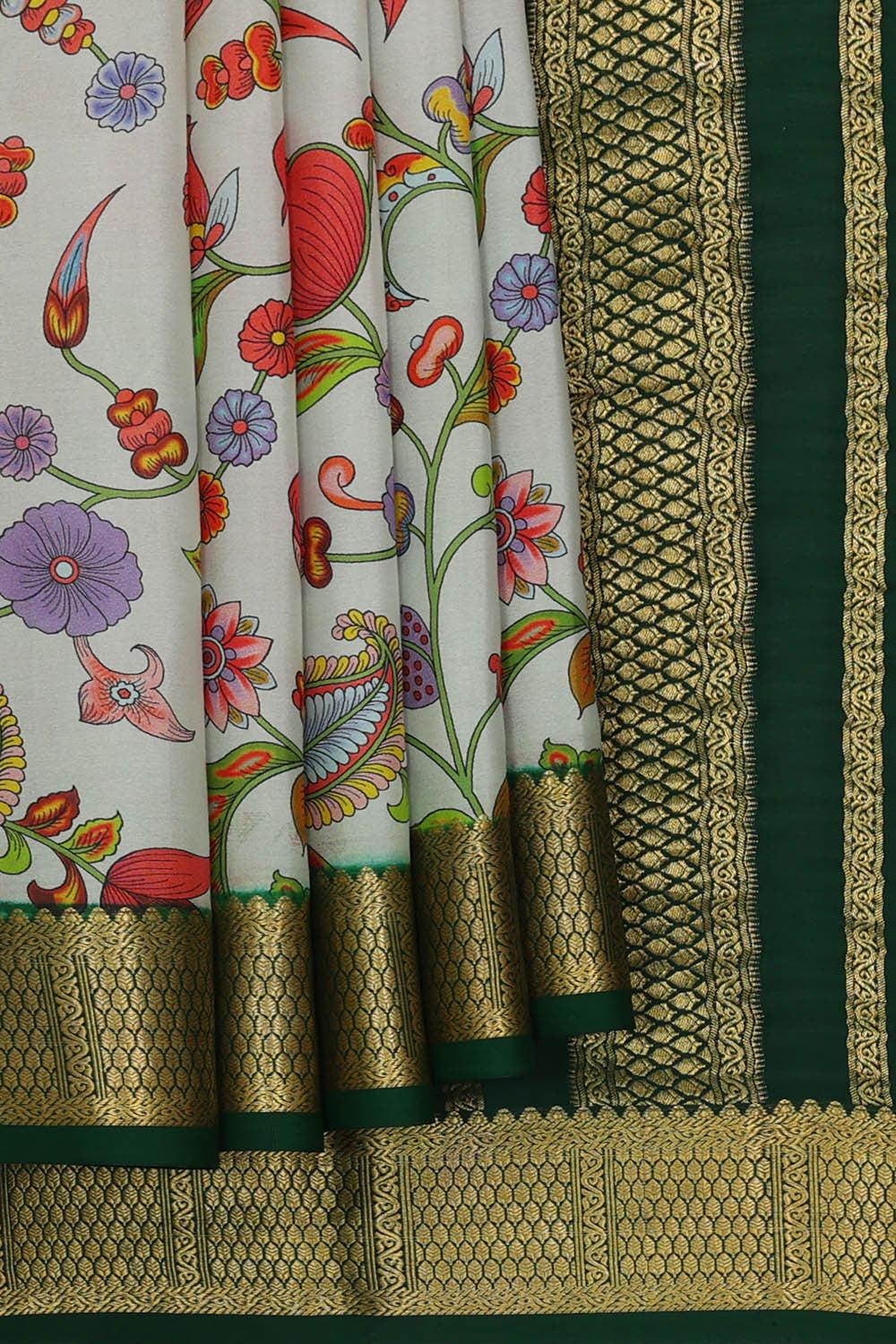 Image of Binny Crepe Off White Saree