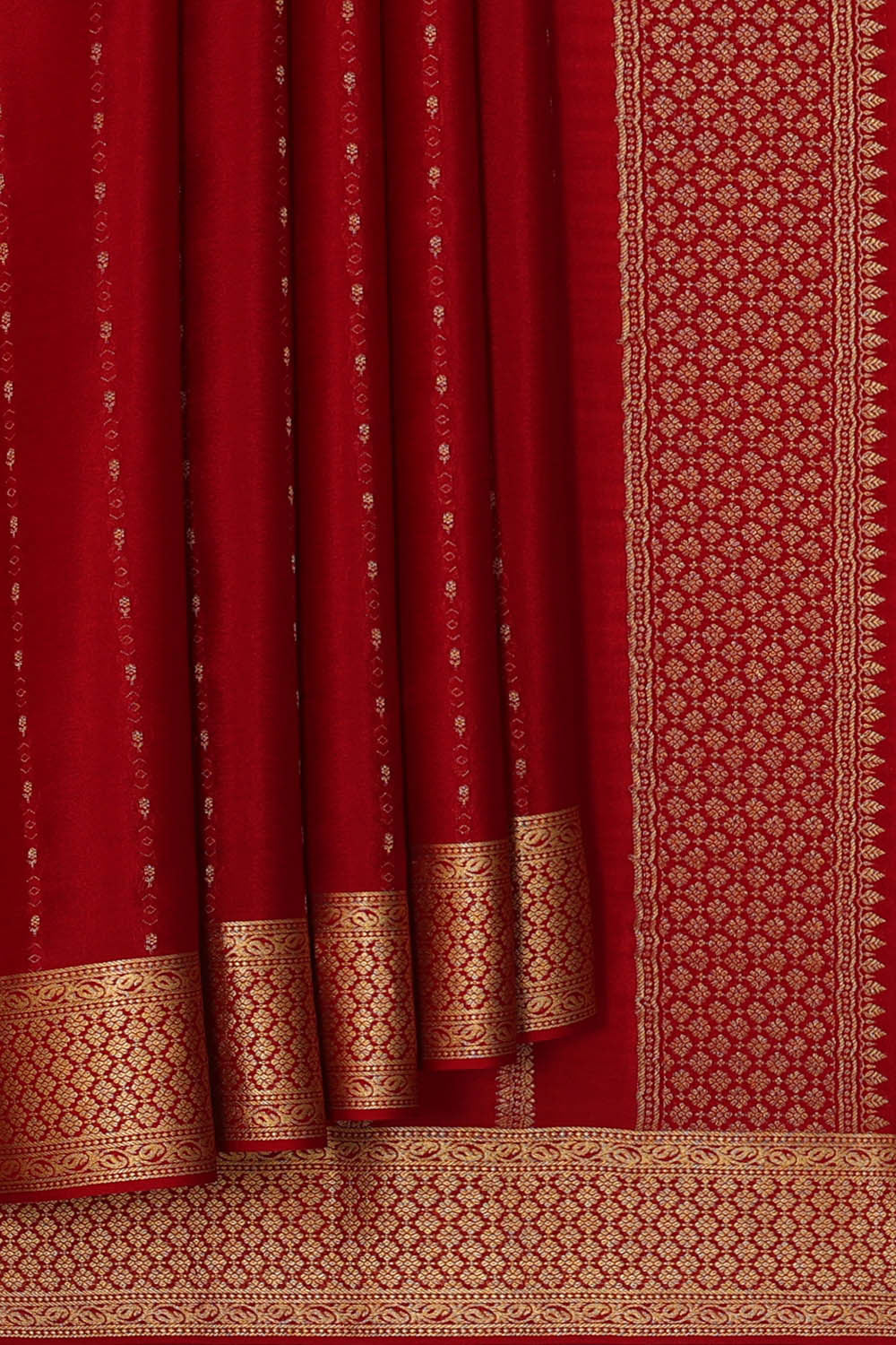 Binny Crepe Red Saree