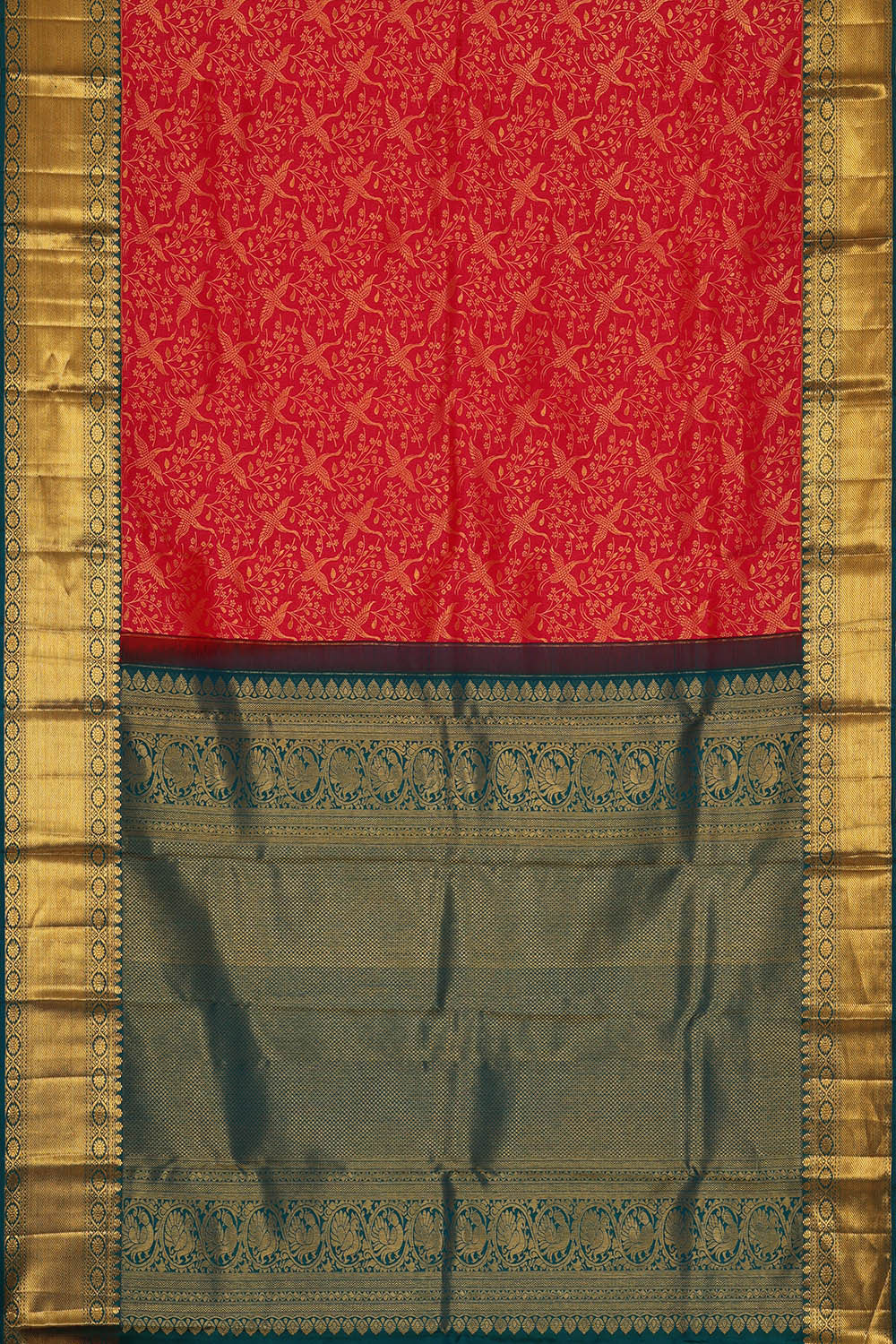 Image of Kanchipattu Red Brocade Saree