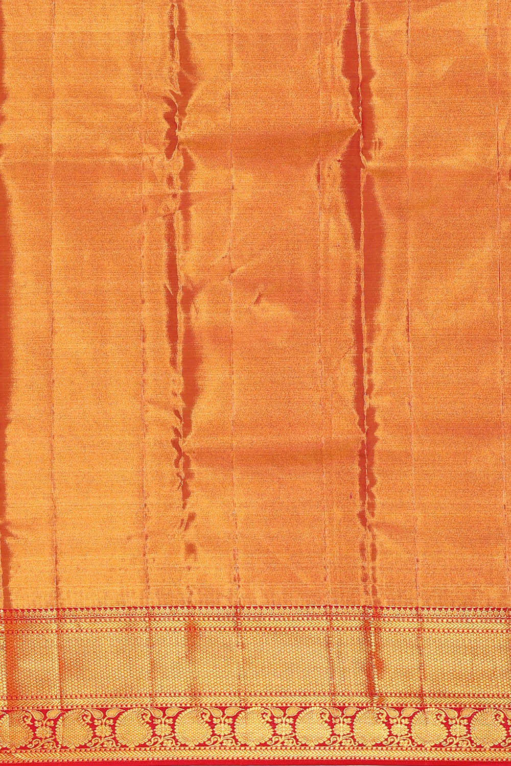 Image of Kanchipattu Golden Red Tissue Brocade Saree