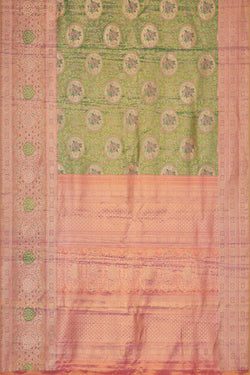 Image of Kanchipattu Green Tissue Brocade Saree